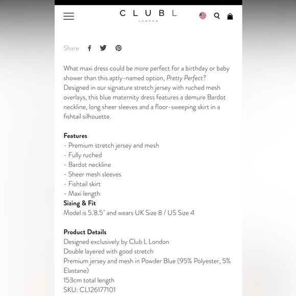 CLUB LONDON PRETTY PERFECT POWDER BLUE MATERNITY RUCHED MESH BARDOT MAXI DRESS - Picture 7 of 16